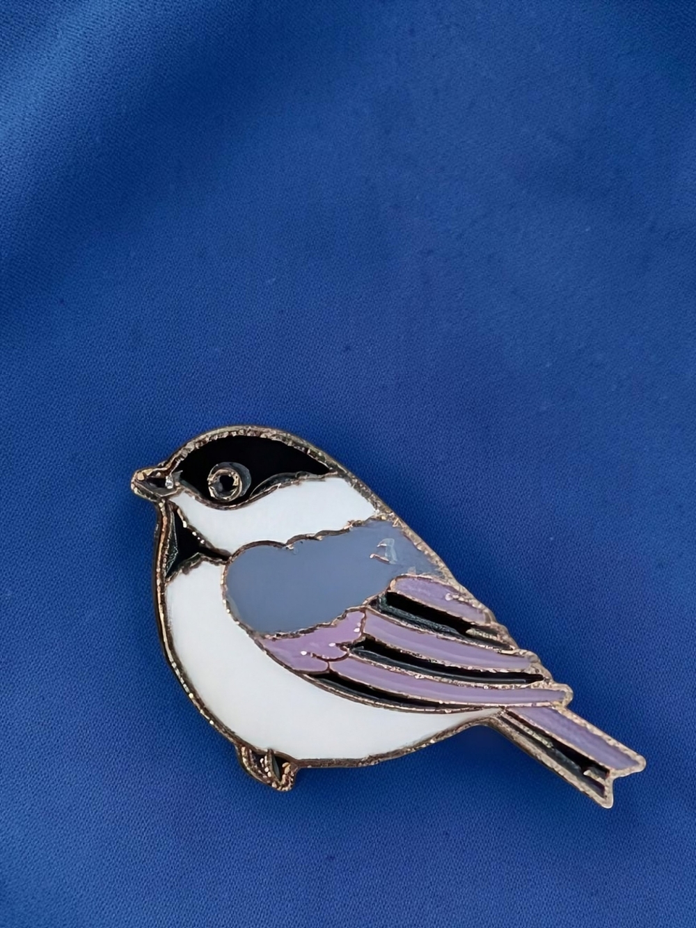 Sweet Little Chickadee Enamel Pin - Pastel Blue & Lavender Bird